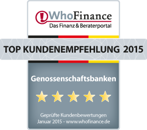 Siegel für die Top-Kundenempfehlung Genossenschaftsbanken 2015